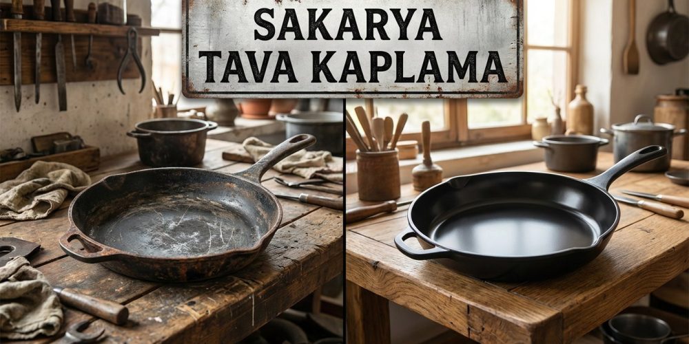 Sakarya tava kaplama hizmeti öncesi ve sonrası karşılaştırma görseli