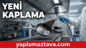 Temizlenen tavaya profesyonel yapışmaz kaplama uygulaması